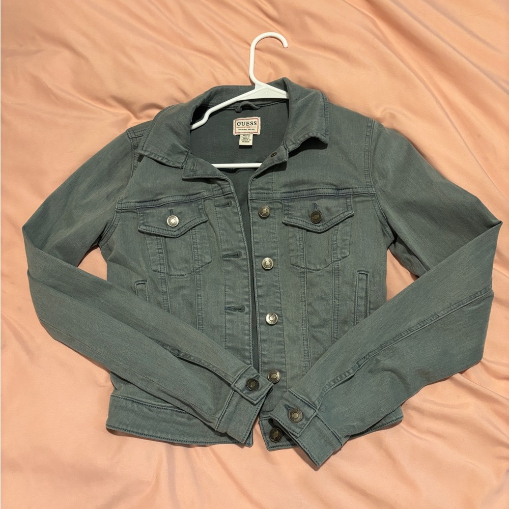 GUESS Denim Button-Up Military Utility Jacket XS